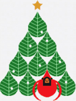 Charley Harper Needlepoint - Christmas Cardinal